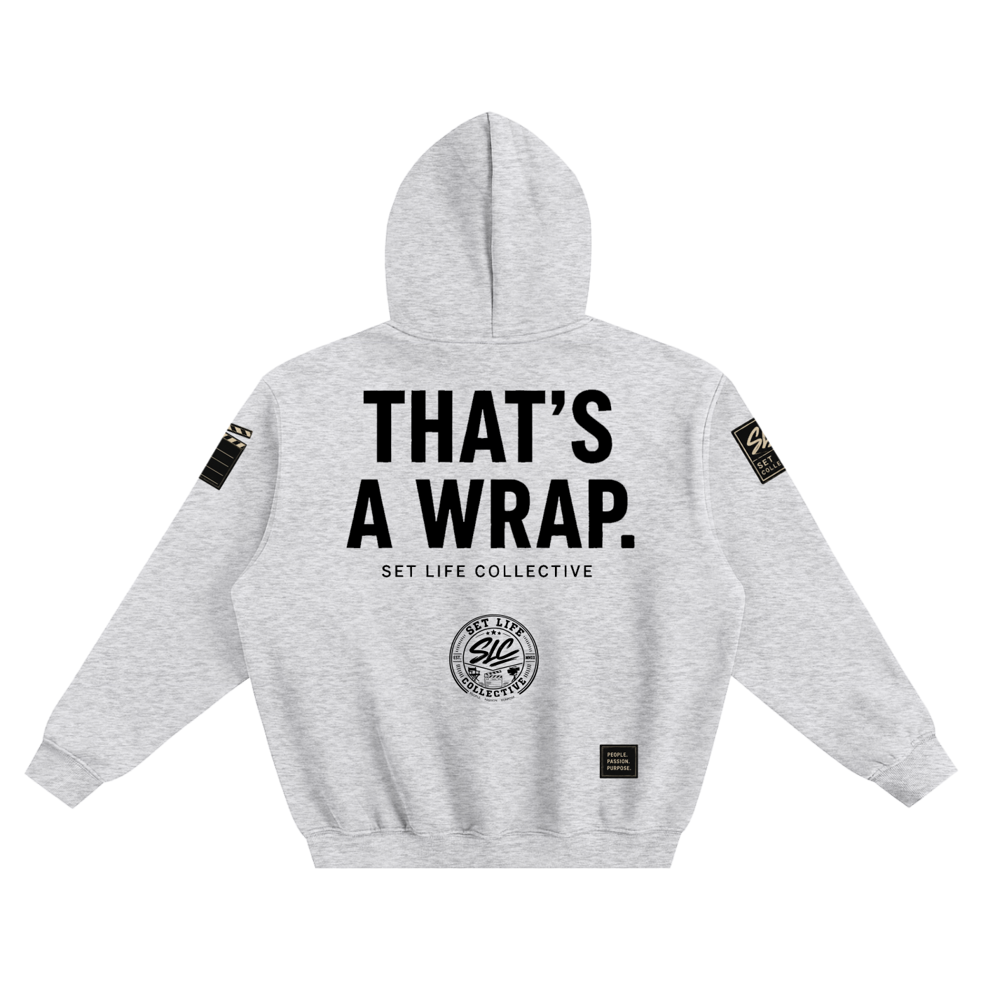 That's a Wrap (Black)-Fleeced Boxy Hoodie