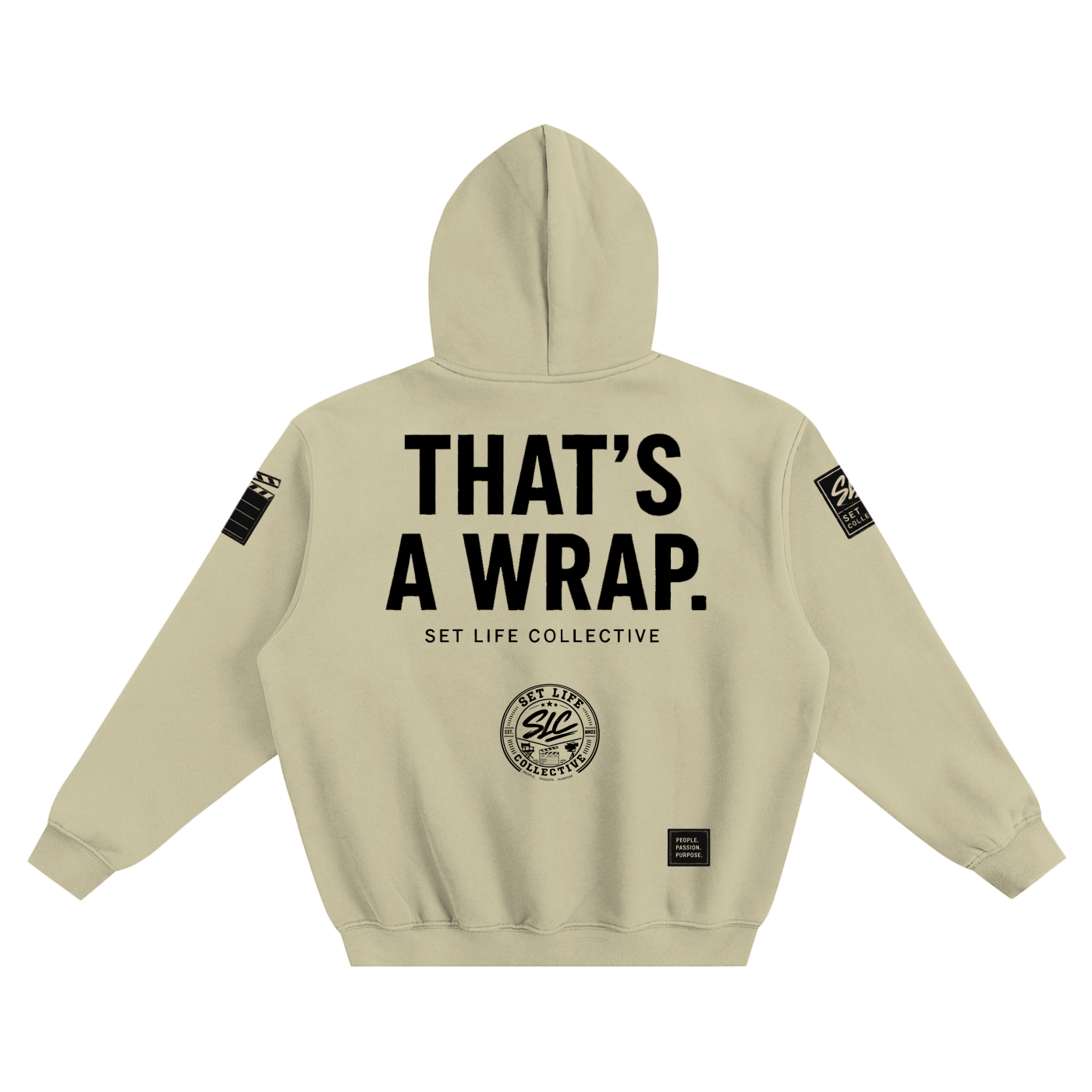 That's a Wrap (Black)-Fleeced Boxy Hoodie