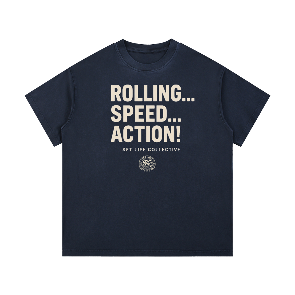 Rolling. Speed. Action!-One More for Safety-Vintage Wash Cotton T-Shirt