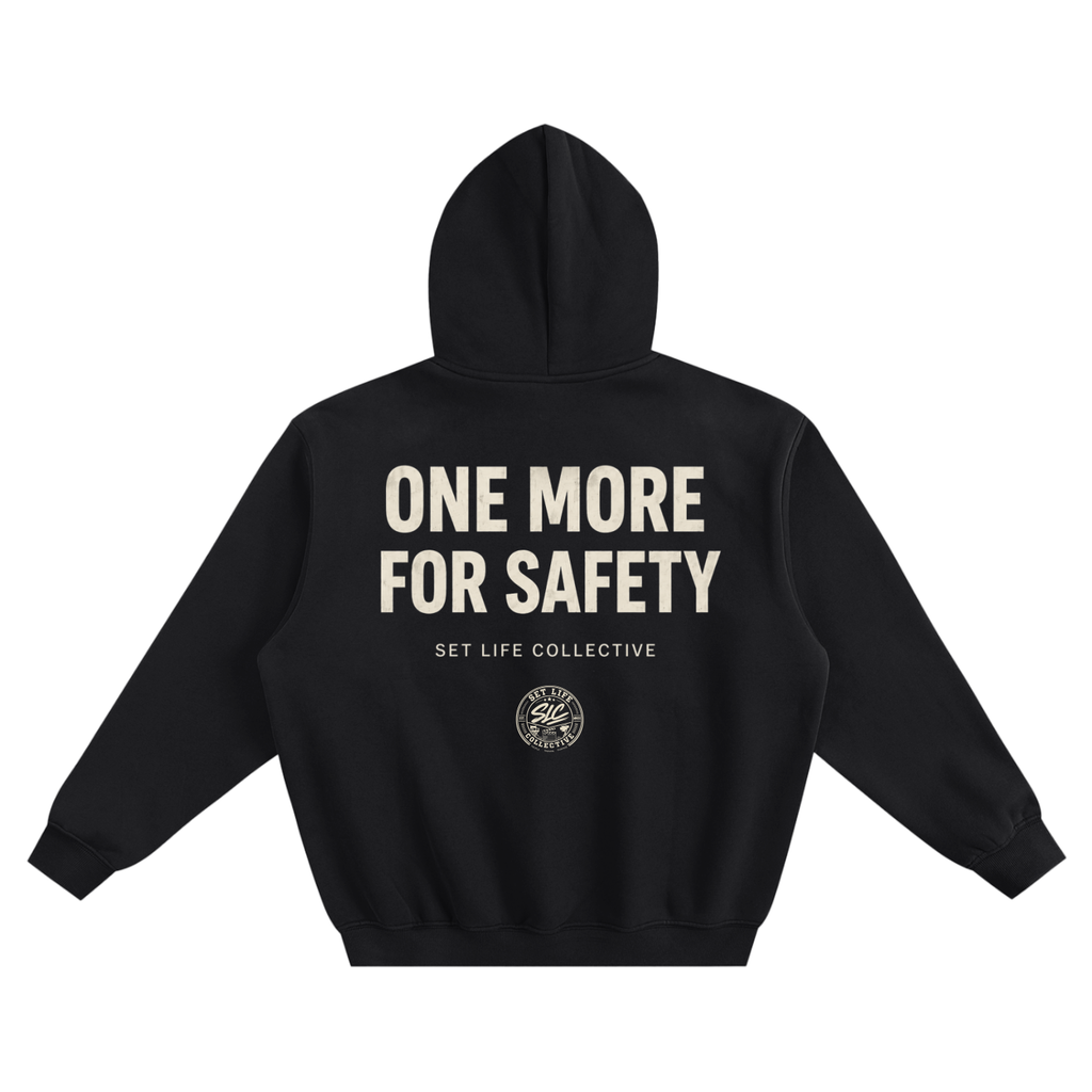 One More For Safety: Cream- Fleeced Boxy Hoodie