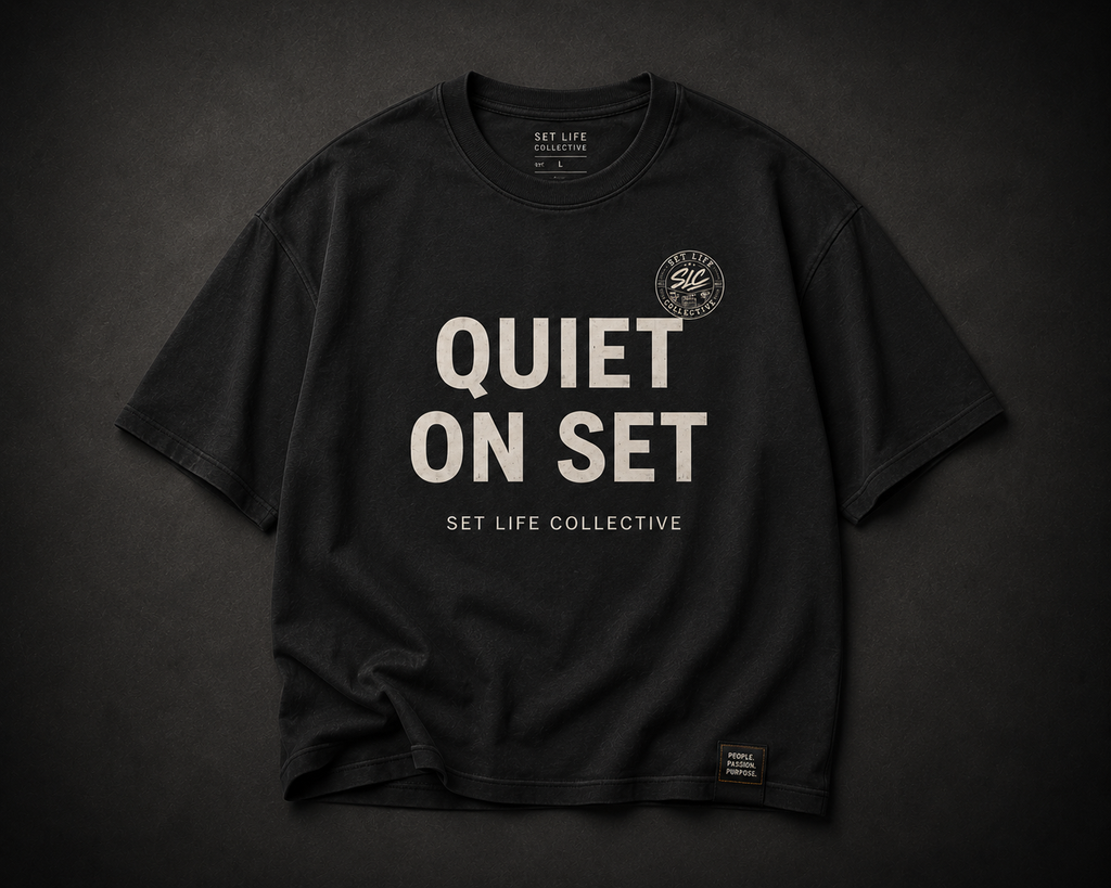 Quiet On Set: Cream- Unisex Oversized T-Shirt