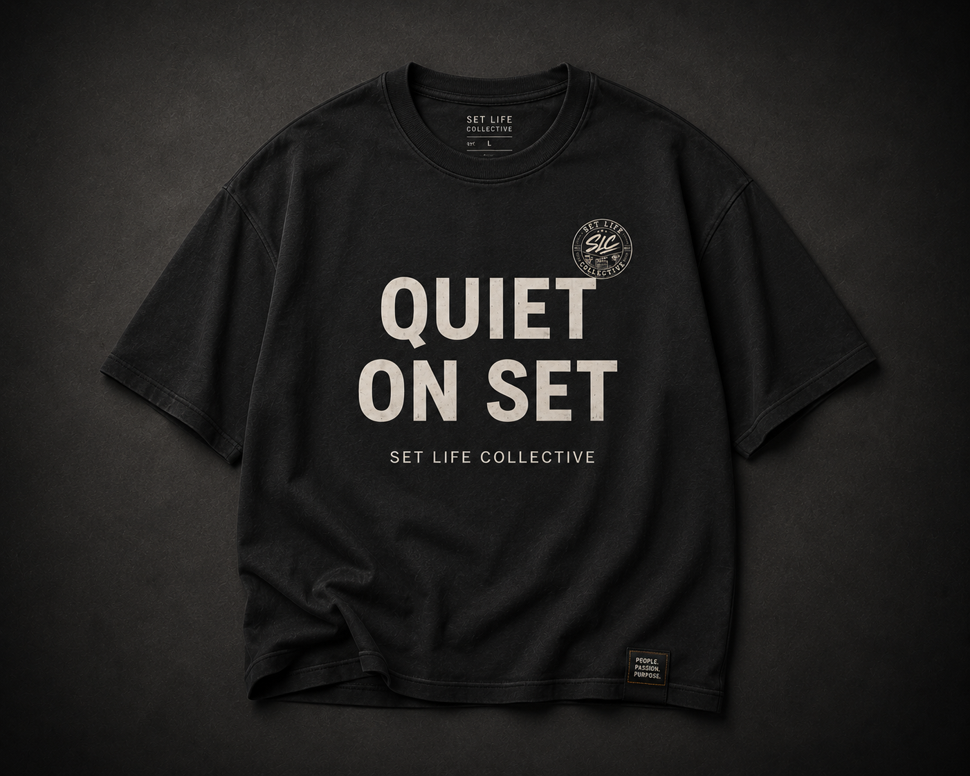 Quiet On Set: Cream- Unisex Oversized T-Shirt