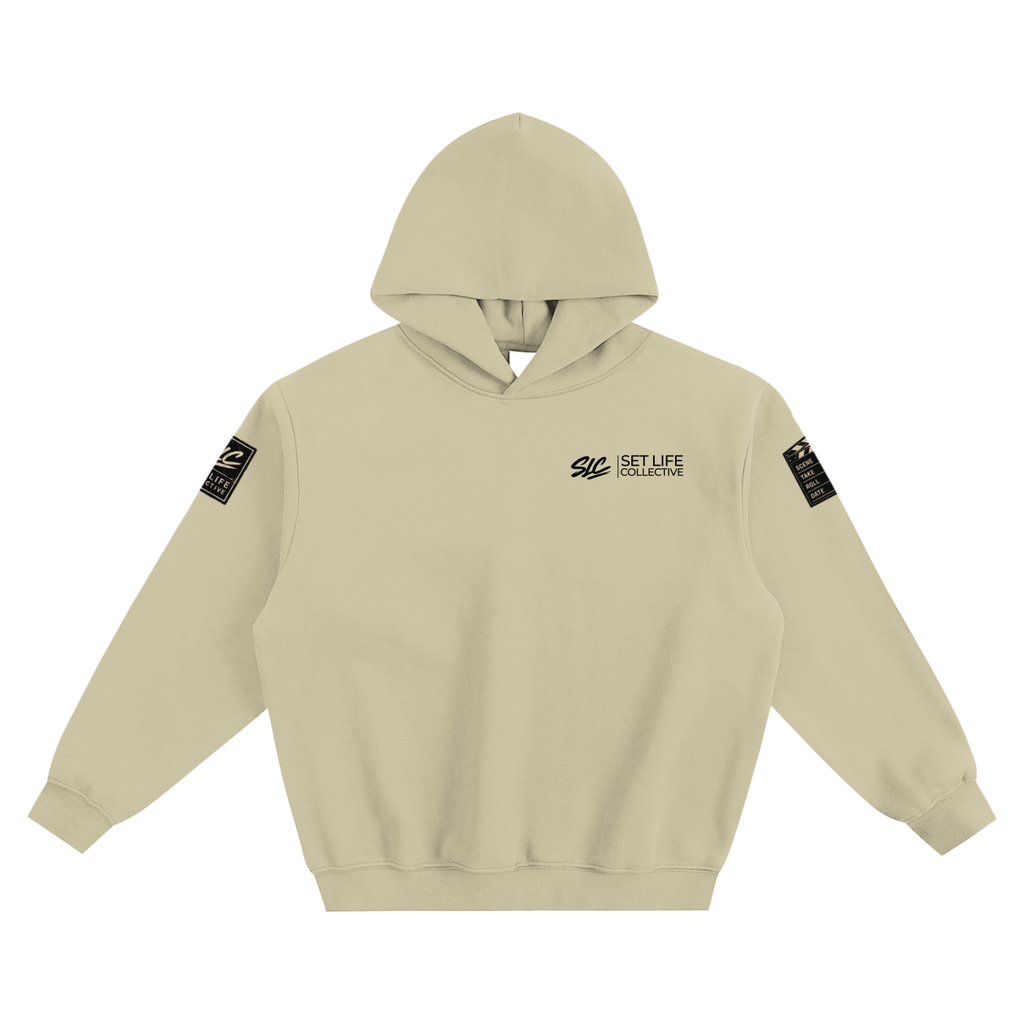That's a Wrap (Black)-Fleeced Boxy Hoodie