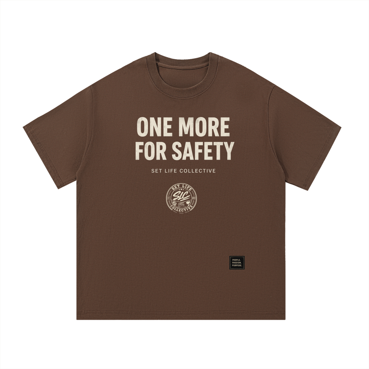 One More for Safety: Cream-Essential Cotton T-Shirt